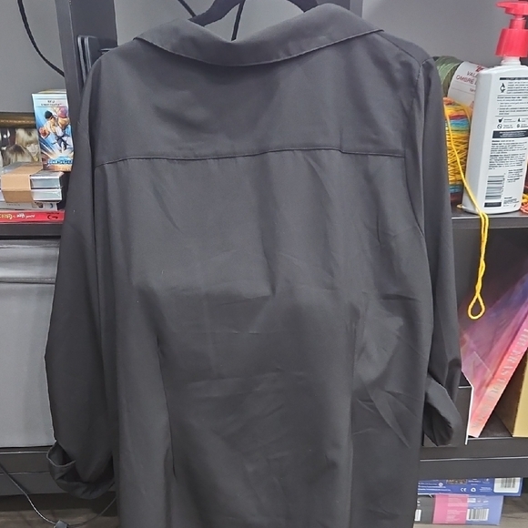 NY Collection Black Button Down Shirt - Picture 7 of 7